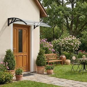 NBrand Pensilina da Esterno in Metacrilato con Supporto in Resina Tettoia per Esterno 120x100 cm colore Nero