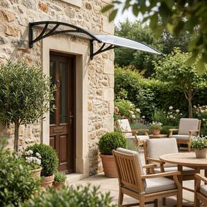 NBrand Pensilina da Esterno in Metacrilato con Supporto in Resina Tettoia per Esterno 150x100 cm colore Nero