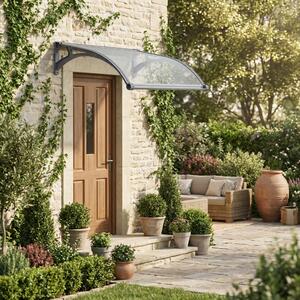 VivaGarden Pensilina da Esterno in Policarbonato e ABS Tettoia per Esterno 100x120 cm con Led colore Opaca - Rainbow
