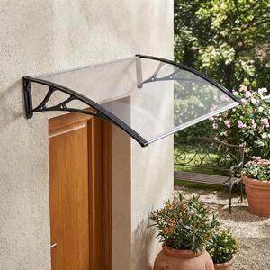VivaGarden Pensilina da Esterno in Policarbonato e ABS Tettoia per Esterno 80x120 cm colore Trasparente - Salta