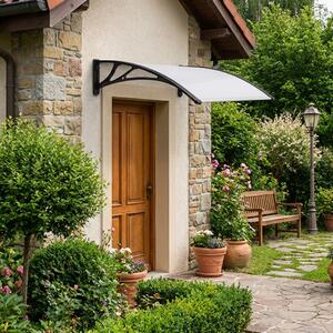 VivaGarden Pensilina da Esterno in Policarbonato e ABS Tettoia per Esterno 80x120 cm colore Opaca - Rain