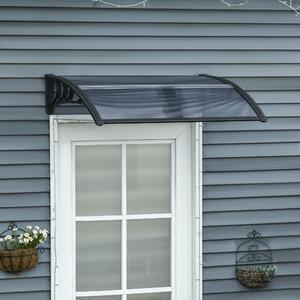 VivaGarden Pensilina da Esterno in Policarbonato Tettoia per Esterno 100x80 cm colore Nero