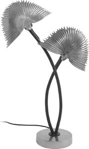 Lampada da tavolo Padiro, 38 x 16 x 60 cm, color argento, realizzata in alluminio, con design a forma di foglie