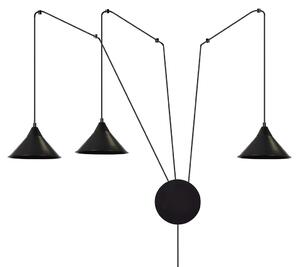 Lampada a sospensione 3xE27 ABRAMO 3 Nera