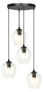 Lampadario a Sospensione ISTAR 4 PREMIUM 4xE27 in Acciaio e Vetro