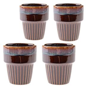 Tazzine in set per espresso marroni in gres 4 pz 100 ml Tone – Dakls