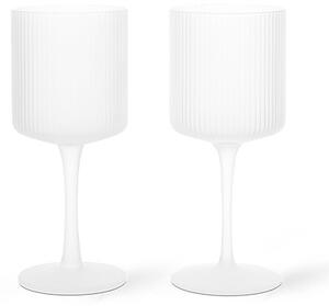 Ferm LIVING - Ripple Bianco Wine Glasses Set of 2 Frosted ferm LIVING