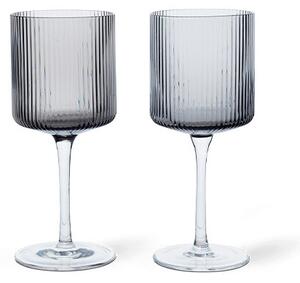 Ferm LIVING - Ripple Bianco Wine Glasses Set of 2 Smoked Grigio ferm LIVING