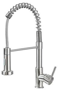 Miscelatore per cucina, monocomando, con doccetta estraibile, finitura nickel spazzolato
