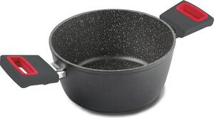 Ghidini Cipriano Pentola a Induzione Casseruola Antiaderente 20cm in Alluminio colore Grigio e Rosso