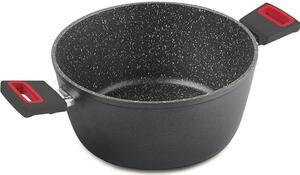 Ghidini Cipriano Pentola a Induzione Casseruola Antiaderente 28cm in Alluminio colore Grigio e Rosso