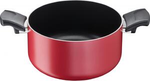 LAGOSTINA Pentola a Induzione Casseruola Antiaderente Fonda 2M cm 24 con 2 Manici in Bachelite colore Rosso - Cucina Mediterranea