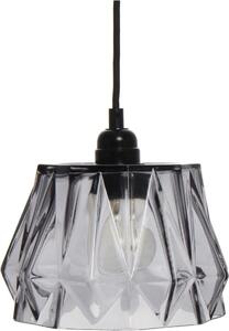 Lampada a sospensione Padiro, 19 x 19 x 19 cm, grigia, in vetro, vetro lavorato, attacco E27