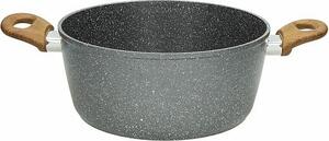 Tognana Pentola a Induzione Casseruola Antiaderente in Alluminio 24 cm con 2 Manici colore Grigio - Stone&Wood
