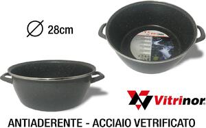 Vitrinor Pentola a Induzione Casseruola Bassa 2 Manici cm 28 Acciaio Vetrificato