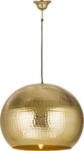 Lampada a sospensione Padiro, 47 x 47 x 35 cm, color oro, realizzata in ferro con finitura martellata