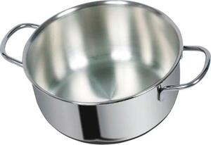 Metalsomma Pentola a Induzione Casseruola Fonda in Acciaio Inox 18/10 con Triplo fondo Superthermical 16 cm con 2 Manici - Dune