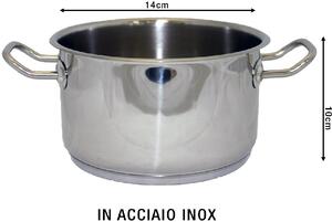 Borella Pentola a Induzione Casseruola in Acciaio Inox cm 14 - Veronica