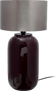Lampada da tavolo Padiro, dimensioni 31 x 31 x 57,5 cm, colore rosso intenso e argento, realizzata in ferro, con paralume rotondo e base lucida