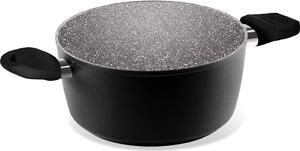 Aeternum Pentola a Induzione Casseruola in Alluminio con 2 Manici cm 20 - Black Pearl