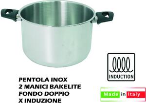 Lopardo Inox Pentola a Induzione in Acciaio Inox cm 22 2 Manici