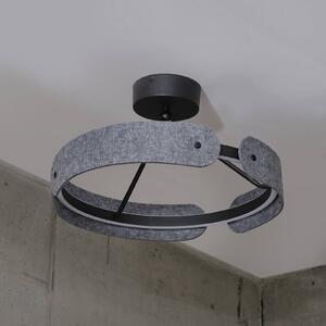 OSRAM Plafoniera a LED Decor Curve Felt, Alluminio / Grigio / Zincato, Soggiorno / Sala da pranzo, Tessuto / Stoffa / Seta, Moderno, Plafoniera LED