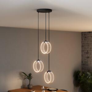 OSRAM Lampada LED a sospensione Decor Circle, 3 luci, rotonda, CCT, nera Circle, Nero, Soggiorno / Sala da pranzo, Plastica, Moderno