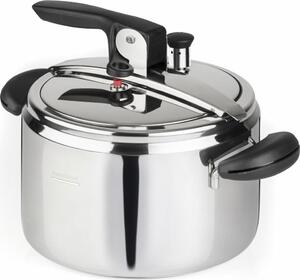 BARAZZONI Pentola a Pressione per Induzione in Acciaio Inox 5 Litri cm 22 2 Manici - Amelia