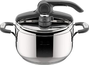 LAGOSTINA Pentola a Pressione per Induzione in Acciaio Inox 5 Litri cm 22 2 Manici - Briosa Lagoeasy'up