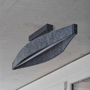 OSRAM Plafoniera LED Decor Flat Felt, grigio, feltro, 3.000 K Felt, Alluminio / Grigio / Zincato, Soggiorno / Sala da pranzo, Alluminio, Moderno