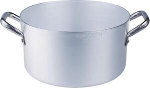 Pentole Agnelli Pentola Casseruola Alta in Alluminio Puro 2 Manici cm 36 - Linea Alluminio