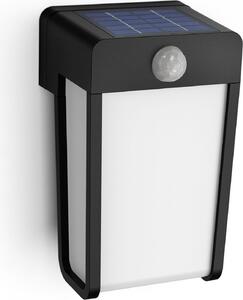 LED SHROUD 2,3W 2700K 250lm IP44 nero Philips lampada solare da parete con sensore di movimento