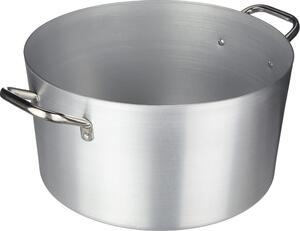 Pentole Agnelli Pentola Casseruola Alta in Alluminio Puro 2 Manici cm 40 - Linea Alluminio