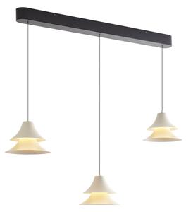 Lampada a sospensione nera con beige con LED dimmerabile a 3 livelli 3 luci Easylift - Witch