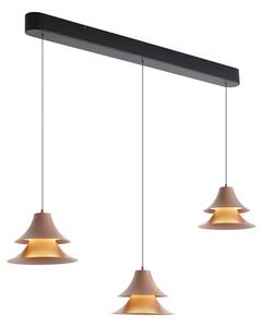 Lampada a sospensione nera con moka incl. LED dimmerabile a 3 livelli 3 luci Easylift - Witch