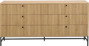 Cassettiera effetto rovere in colore naturale 158x80x40 cm Albany - Actona