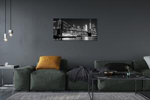 Quadro su tela Tower Bridge River Night 100x50 cm