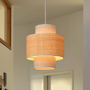OSRAM Lampada a sospensione Decor Wrap Cylinder, dimmerabile, Crema / Ambra, Soggiorno / Sala da pranzo, Tessuto / Stoffa / Seta, Campagna / Rustiche, Lampada a sospensione
