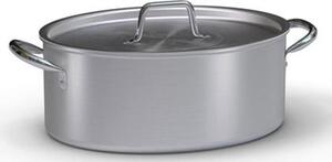 BALLARINI Pentola Casseruola Ovale in Alluminio 36 cm con Coperchio e 2 Manici - Serie 7030