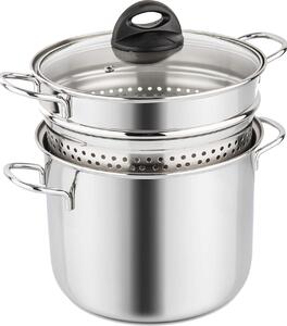 BARAZZONI Pentola Cuoci Pasta Pastaiola in Acciaio Inox cm 22 con Cestello Scolapasta - Cuoci e Vedi