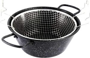 Lar Pentola Friggitrice con Cestello cm 26 Rivestimento Nanotecnologico al Quarzo Puro - Q-flex
