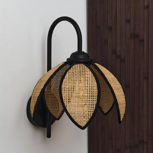 OSRAM Applique da parete Decor Rattan Lotus, dimmerabile, Crema / Ambra, Soggiorno / Sala da pranzo, Legno, Mediterraneo, Applique