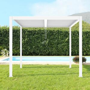 VivaGarden Pergola Bioclimatica da Esterno in Alluminio Copertura a Lamelle Orientabili Dimensioni 4x4x2,5 mt colore Bianco