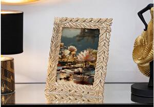 Cornice rettangolare da appoggio in resina dal design composto da un intreccio di foglie - Arrediorg