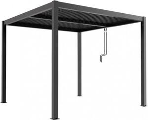 VivaGarden Pergola Bioclimatica da Esterno in Alluminio Copertura a Lamelle Orientabili Dimensioni 3x3 mt colore Grigio Scuro