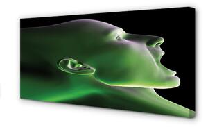 Quadro su tela Luce verde della testa umana 100x50 cm