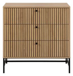 Cassettiera effetto rovere in colore naturale 81x80x40 cm Albany - Actona