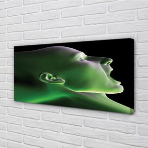 Quadro su tela Luce verde della testa umana 100x50 cm