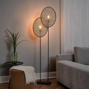 OSRAM Lampada da terra Decor Rattan Dandelion, Crema / Ambra, Soggiorno / Sala da pranzo, Legno, Mediterraneo, Lampada da terra