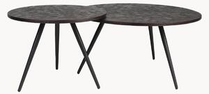 Set di 2 tavolini da salotto con piano in legno di teak Webster